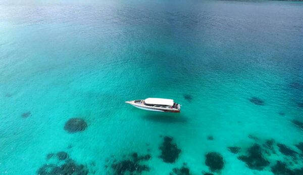 Aerial view shot from drone on the seascape at Phuket, Thailand