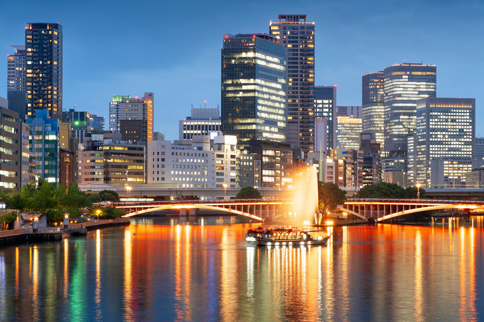 Osaka, Japan Cityscape on the Okawa River