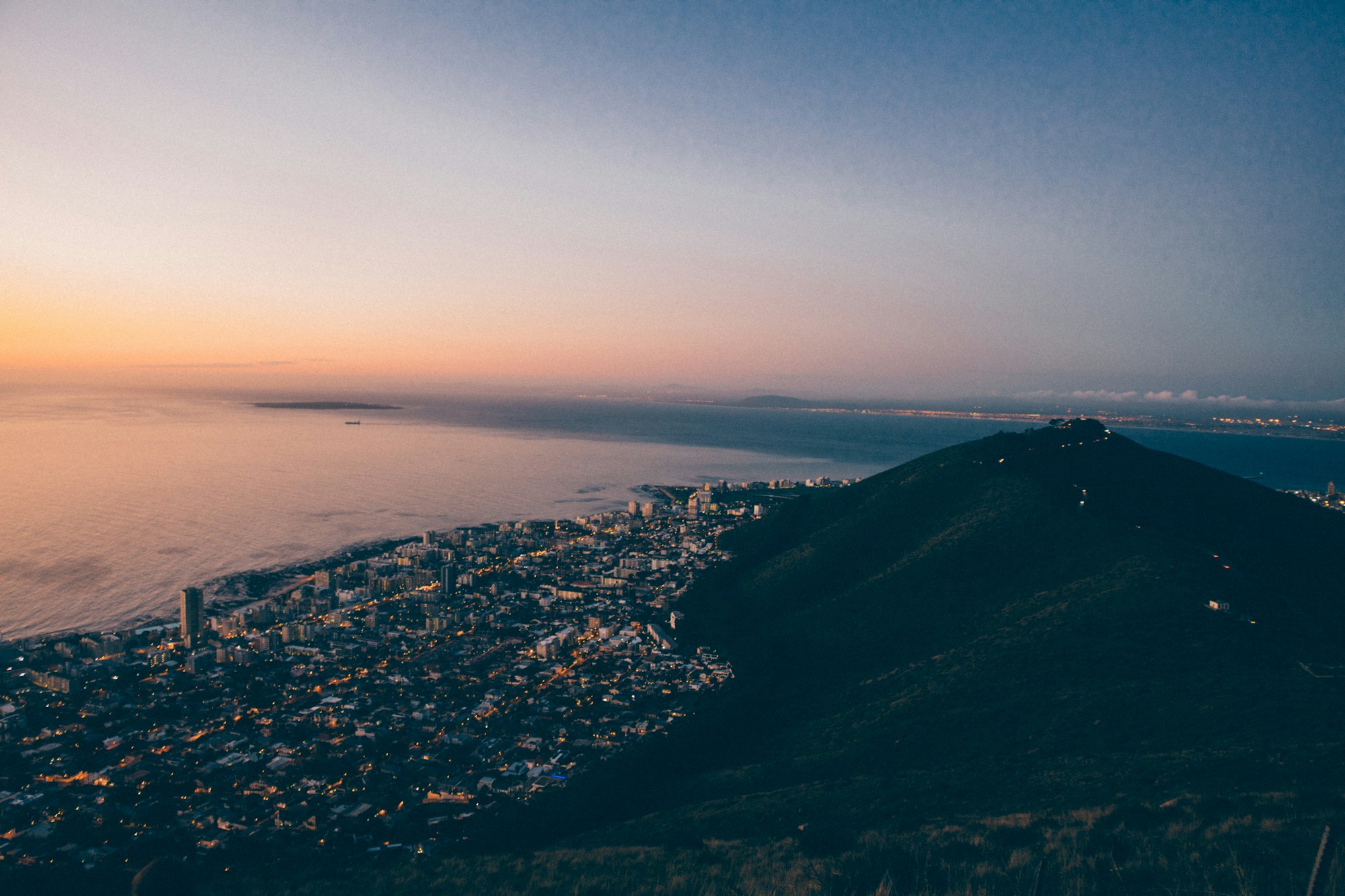 Stunning View on Cape Town City during sunset