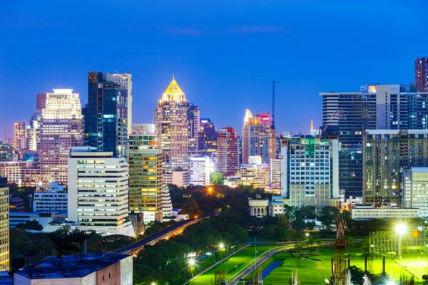 Bangkok skyline at night