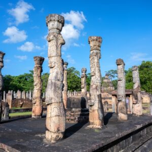 Ruins of Nissanka Lata Mandapaya in Polonnaruwa