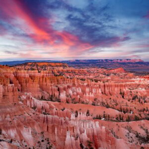 sunset on Bryce Canyon National Park in Utah