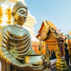 Wat phrathat doi suthep temple in the mountains up in chiang mai, thailand